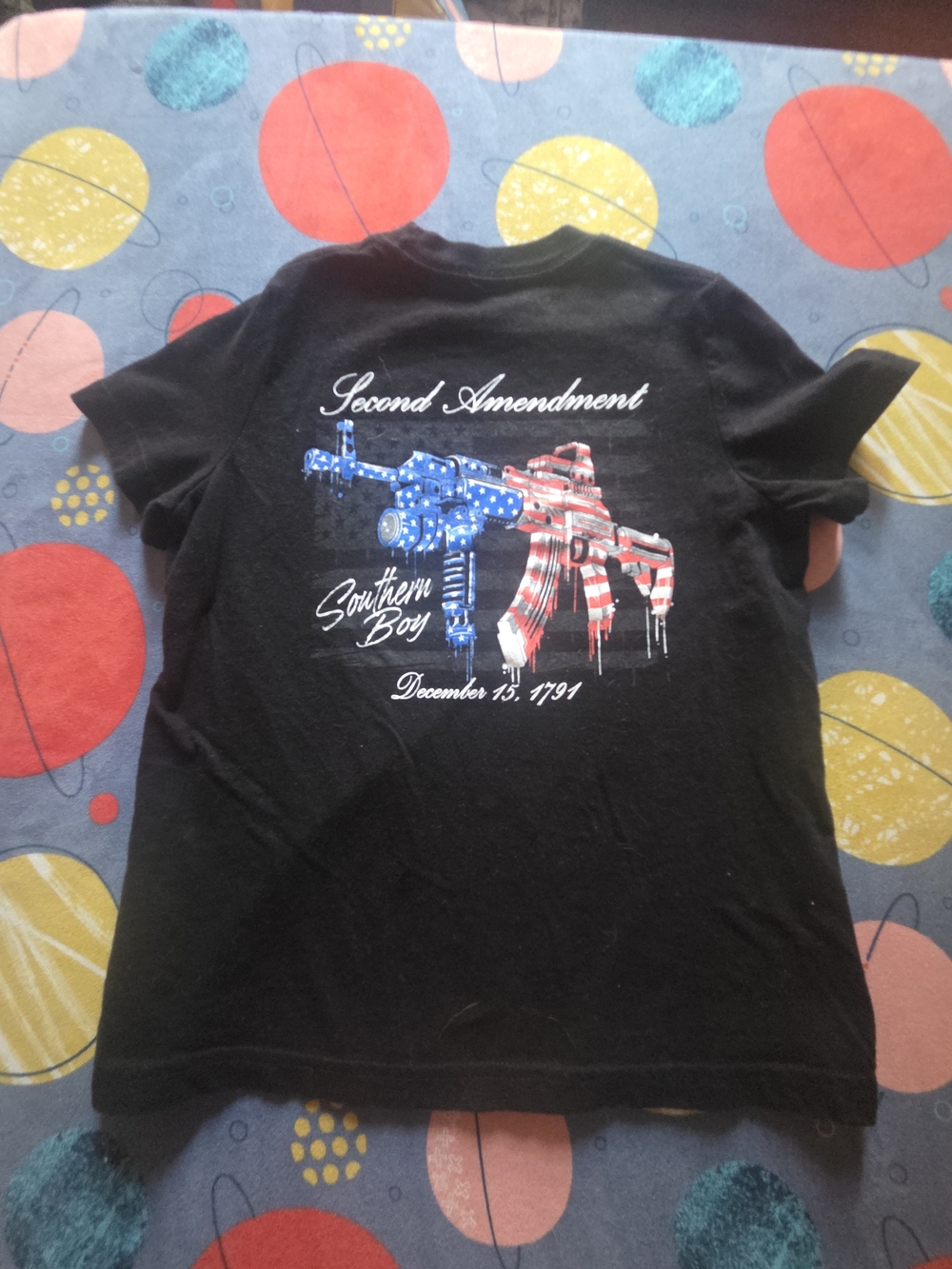 Southern Boy Second Amendment Black Short Sleeve Tee